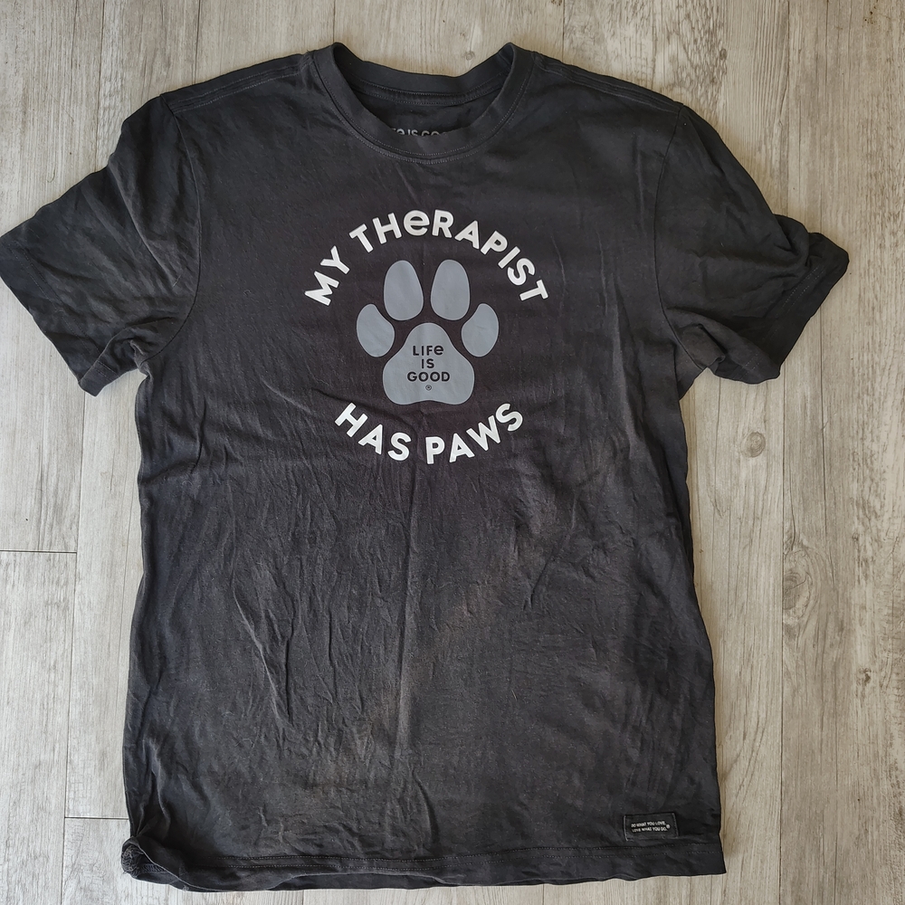 Life is Good Dark Gray Graphic T-Shirt